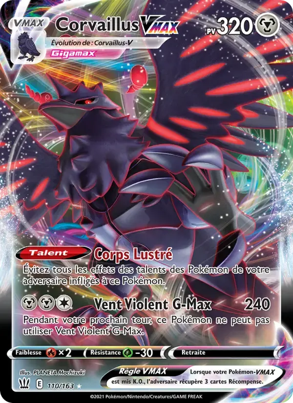 Carte Pokémon Corvaillus VMAX #110 — Styles de Combat