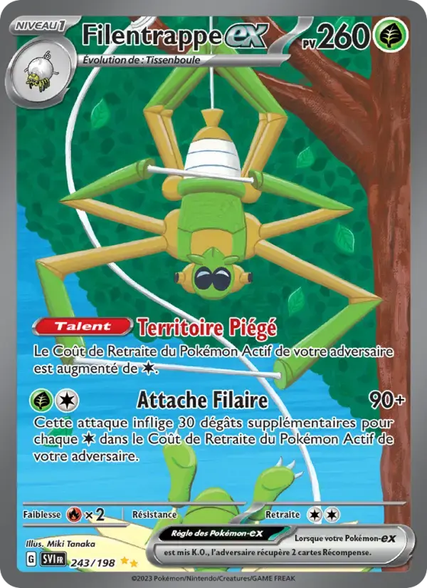 Carte Pokémon Filentrappe-ex #243 — Écarlate et Violet