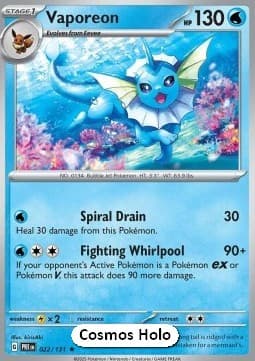 Vaporeon #022 Cosmos Holo — Prismatic Evolutions