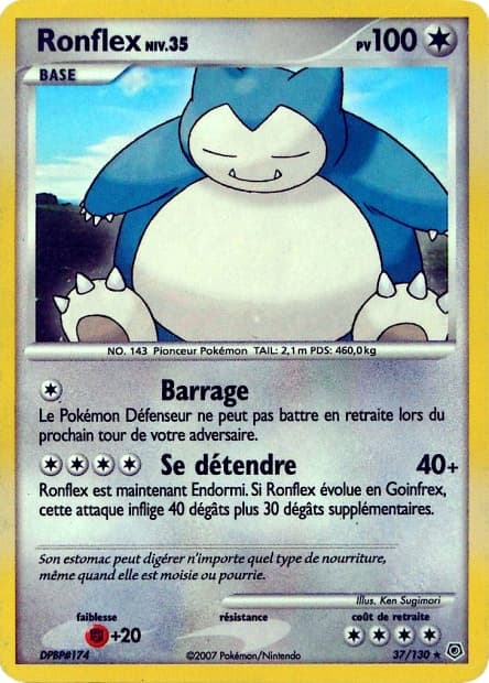 Carte Pokémon Ronflex #37 — Diamant et Perle