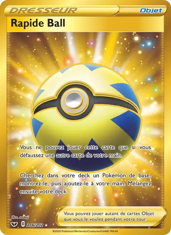 Carte Pokémon Rapide Ball #216 — Épée et Bouclier