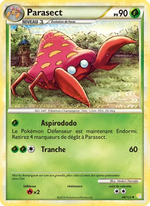 Carte Pokémon Parasect #48 — HeartGold SoulSilver