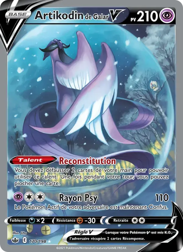 Carte Pokémon Artikodin de Galar V #170 — Règne de Glace