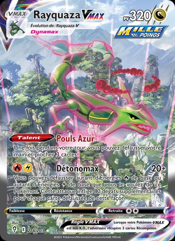 Carte Pokémon Rayquaza VMAX #218 — Évolution Céleste