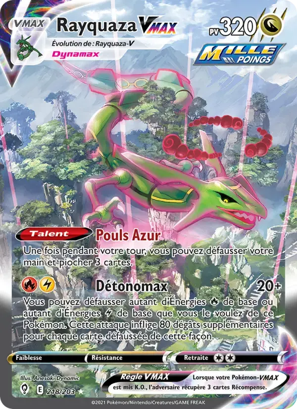 Carte Pokémon Rayquaza VMAX #218 — Évolution Céleste