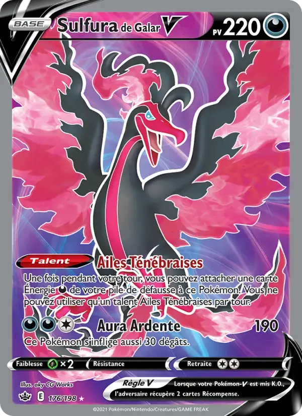 Carte Pokémon Sulfura de Galar V #176 — Règne de Glace