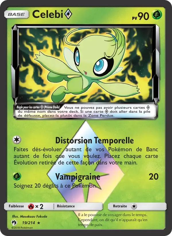 Carte Pokémon Celebi ◇ #19 — Tonnerre Perdu