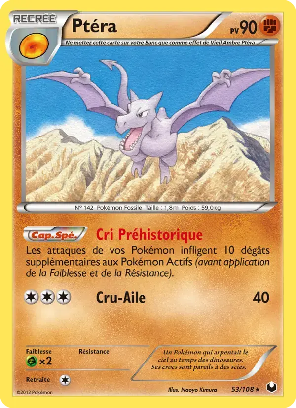 Carte Pokémon Ptéra #53 — Explorateurs Obscurs