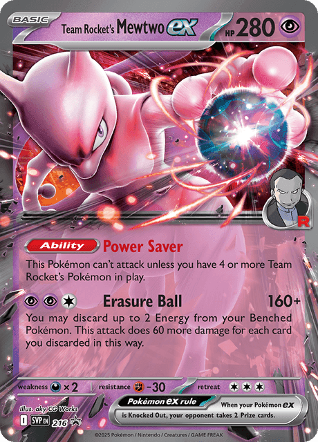 Carte Pokémon Mewtwo-ex de la Team Rocket #216 — Promos Écarlate et Violet