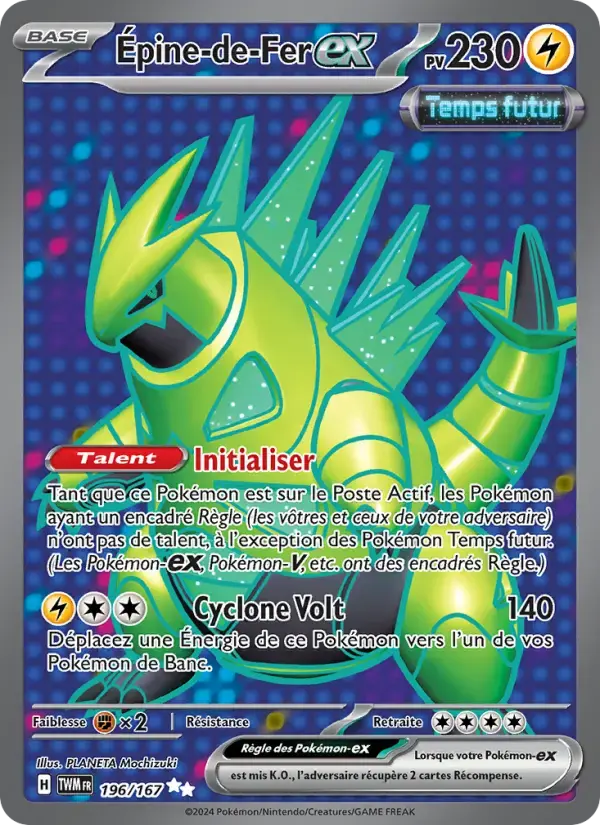 Carte Pokémon Épine-de-Fer-ex #196 — Mascarade Crépusculaire