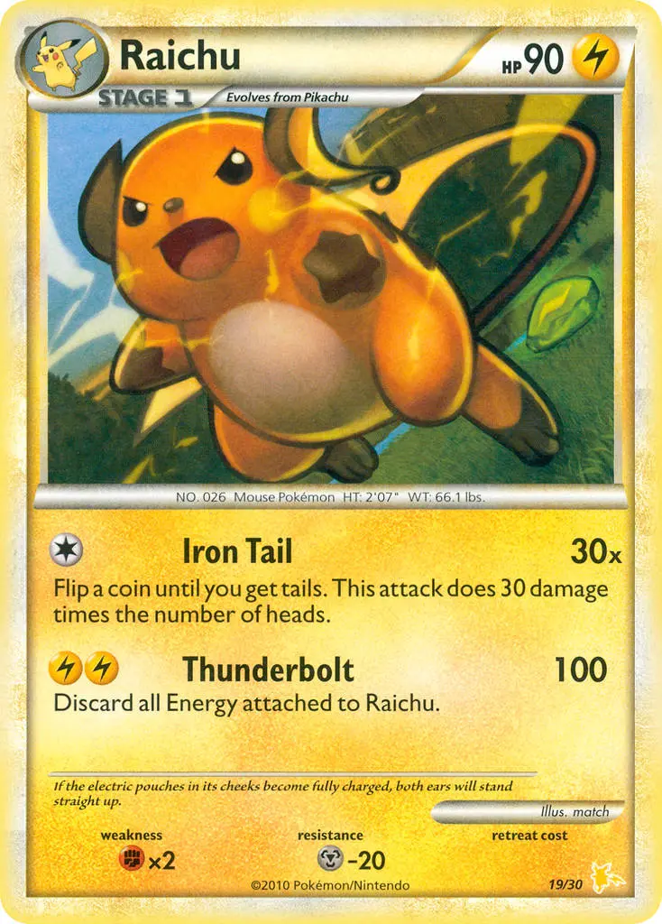 Carte Pokémon Raichu #19 — Kit du Dresseur HS (Raichu)