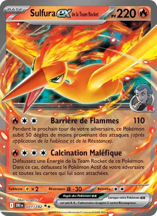 Carte Pokémon Sulfura-ex de la Team Rocket #031 — Rivalités Destinées