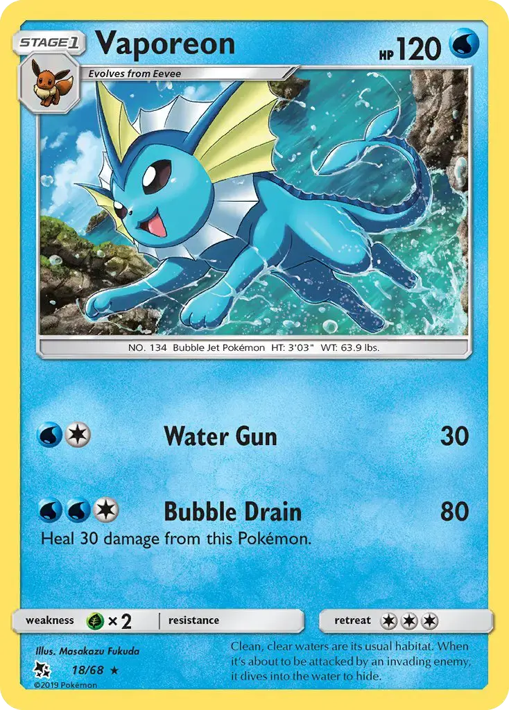 Vaporeon #18 — Hidden Fates