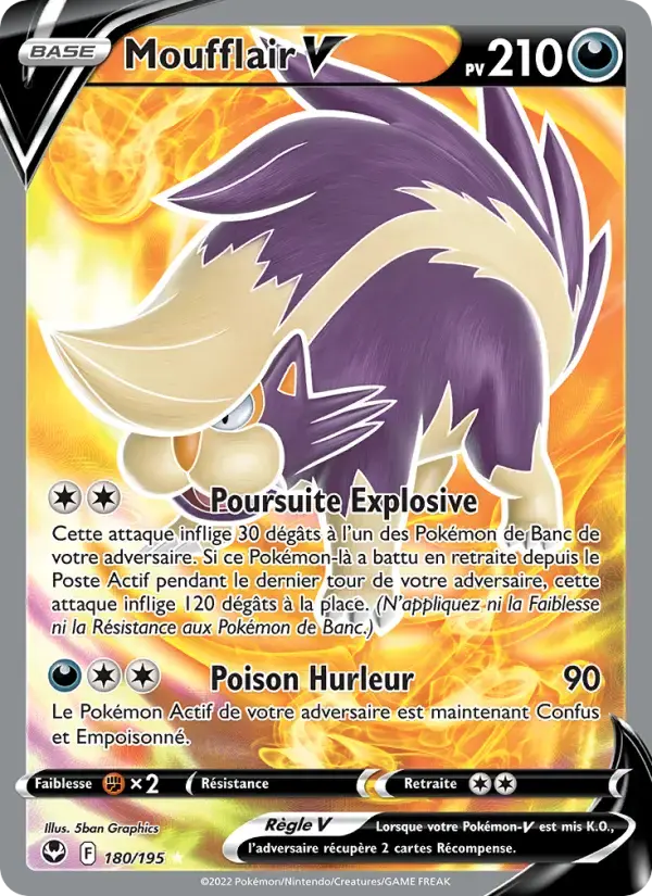 Carte Pokémon Moufflair V #180 — Tempête Argentée