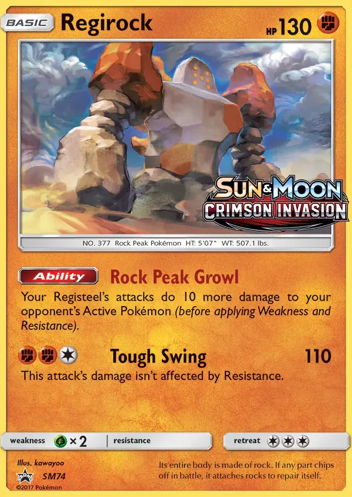 Regirock #SM74 — Sun & Moon Promos