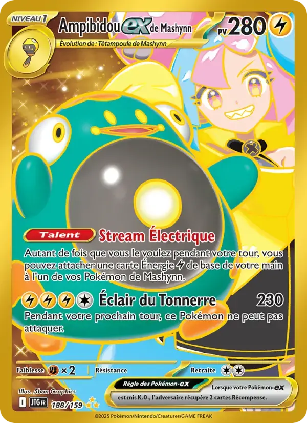 Carte Pokémon Ampibidou-ex de Mashynn #188 — Aventures Ensemble