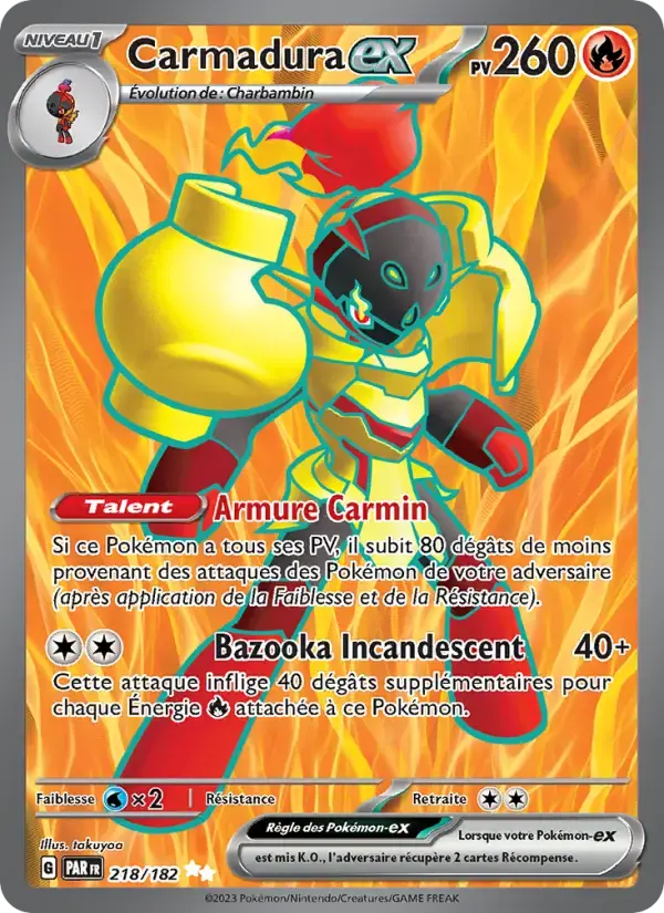 Carte Pokémon Carmadura-ex #218 — Faille Paradoxe