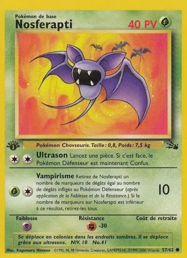 Carte Pokémon Nosferapti #57 — Fossile