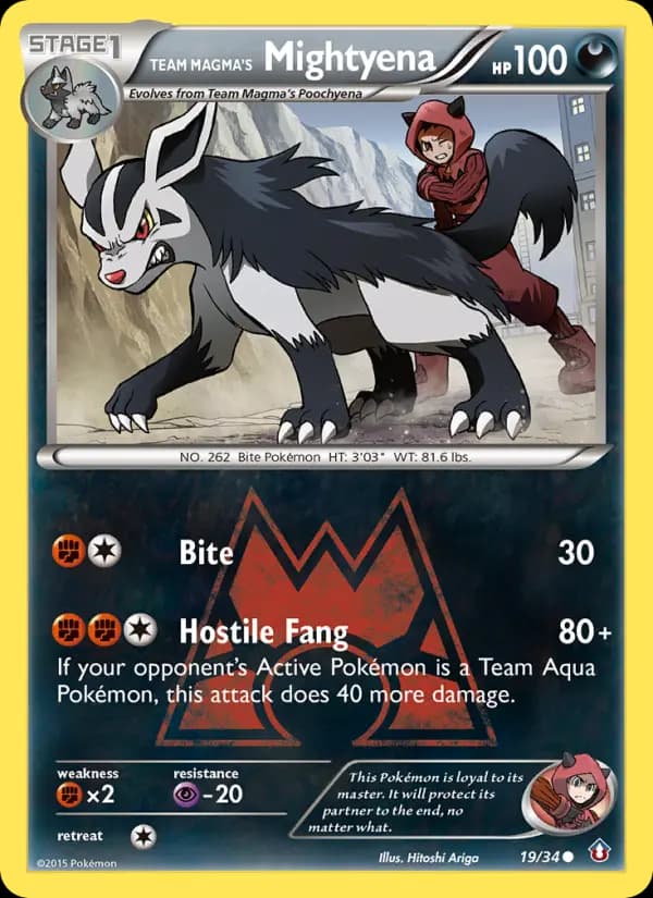 Team Magma's Mightyena #19 — Double Crisis