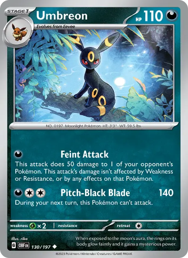 Umbreon #130 — Obsidian Flames