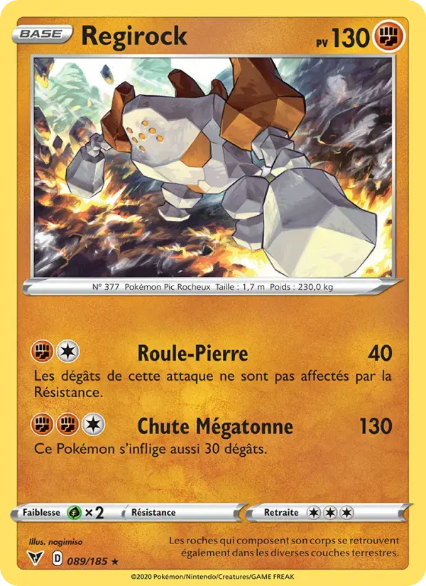 Carte Pokémon Regirock #89 — Voltage Éclatant
