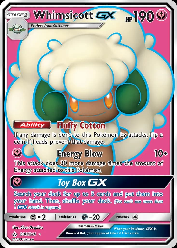 Whimsicott GX #206 — Unbroken Bonds