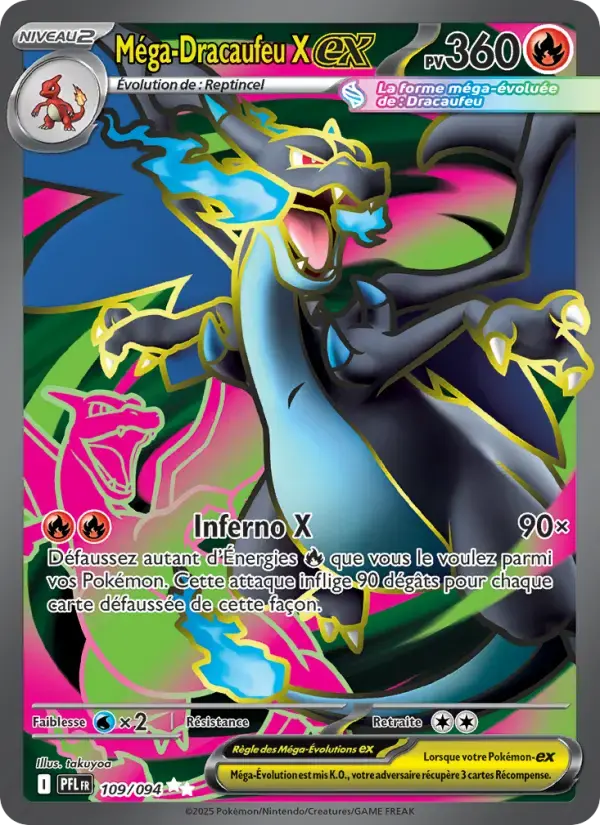 Carte Pokémon Méga-Dracaufeu X-ex #109 — Flammes Fantasmagoriques