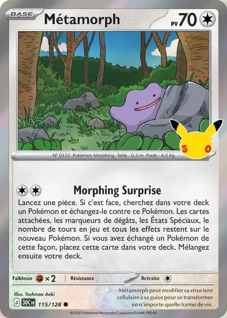 Carte Pokémon Métamorph #115 — 30ᵉ Anniversaire