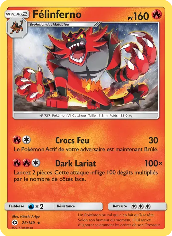 Carte Pokémon Félinferno #26 — Soleil et Lune