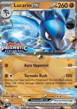 Lucario ex #051 Stamp — Prismatic Evolutions
