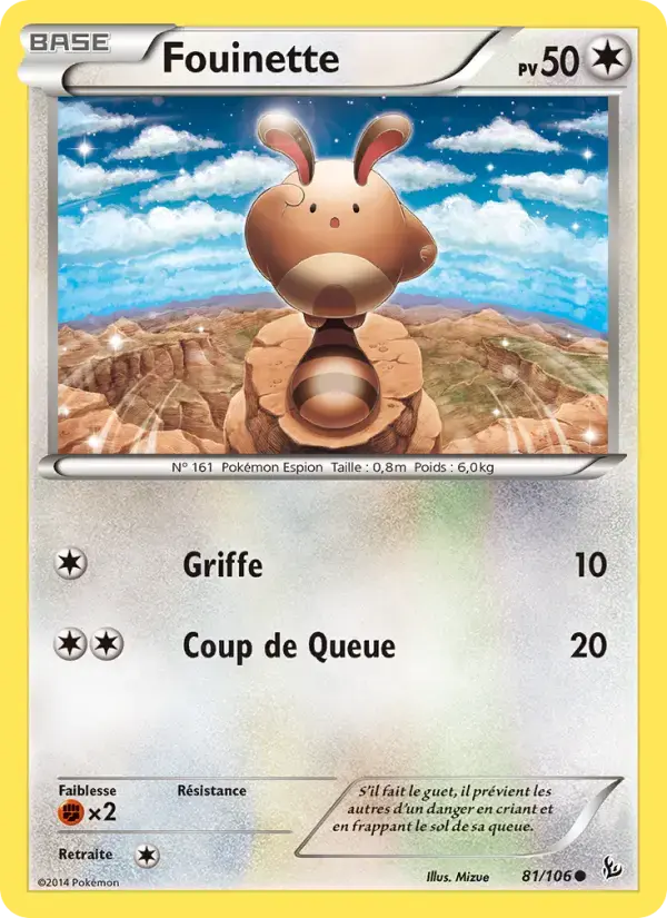 Carte Pokémon Fouinette #81 — Étincelles