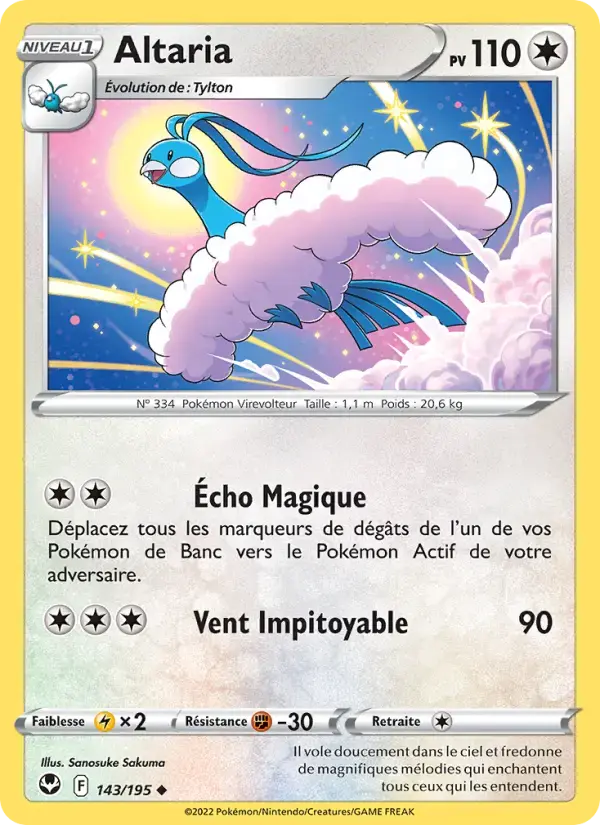 Carte Pokémon Altaria #143 — Tempête Argentée