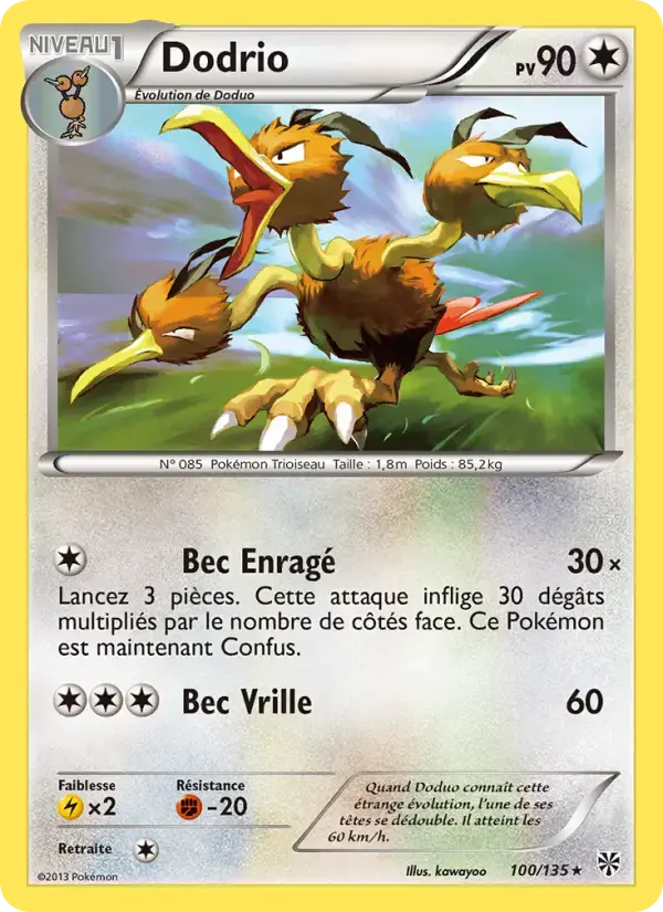 Carte Pokémon Dodrio #100 — Tempête Plasma