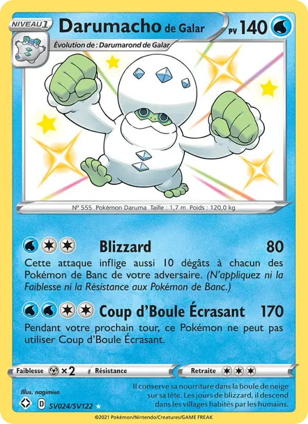 Carte Pokémon Darumacho de Galar #SV024 — Destinées Radieuses
