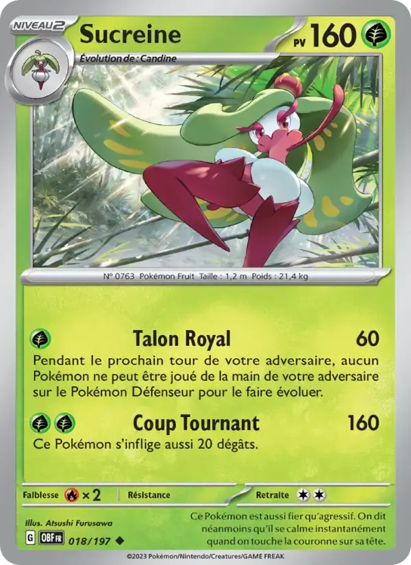 Carte Pokémon Sucreine #018 — Flammes Obsidiennes