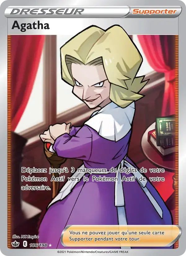 Carte Pokémon Agatha #186 — Règne de Glace