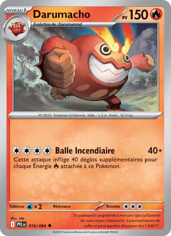 Carte Pokémon Darumacho #016 — Flammes Fantasmagoriques