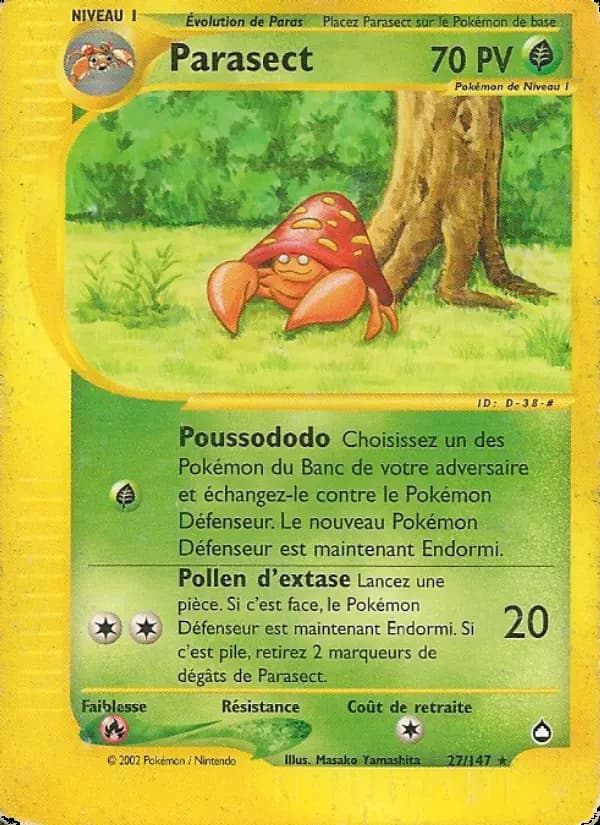 Carte Pokémon Parasect #27 — Aquapolis