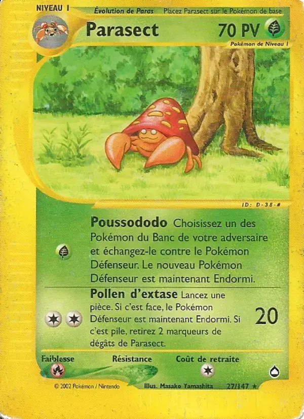 Carte Pokémon Parasect #27 — Aquapolis