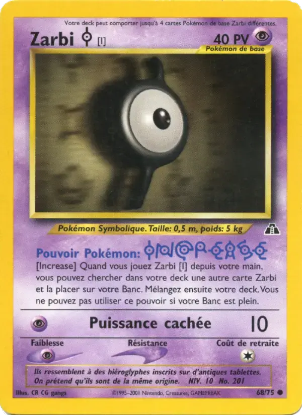 Carte Pokémon Zarbi I #68 — Neo Discovery