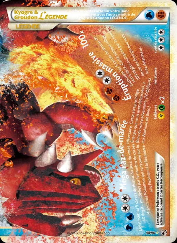 Carte Pokémon Kyogre & Groudon LÉGENDE #88 — Indomptable