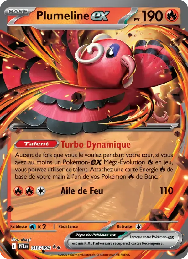 Carte Pokémon Plumeline-ex #018 — Flammes Fantasmagoriques