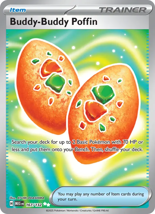 Carte Pokémon Poffin Copain-Copain #167 — Méga-Évolution