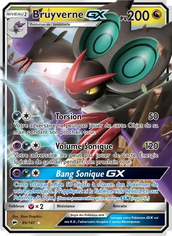 Carte Pokémon Bruyverne GX #99 — Ombres Ardentes