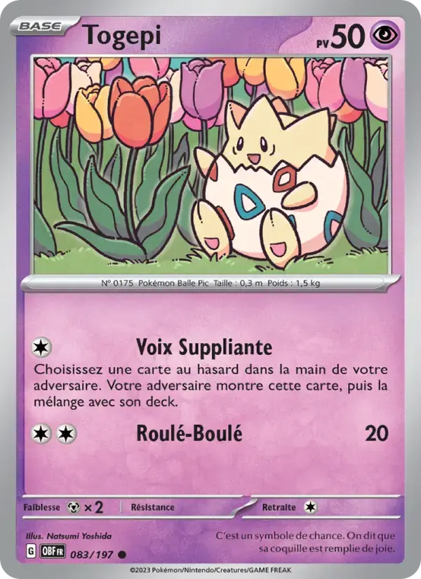 Carte Pokémon Togepi #083 — Flammes Obsidiennes