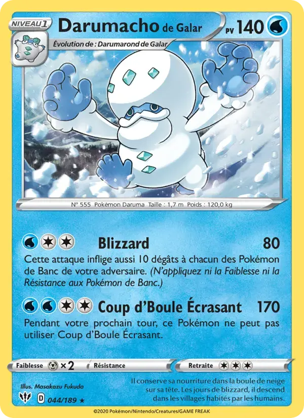 Carte Pokémon Darumacho de Galar #44 — Ténèbres Embrasées