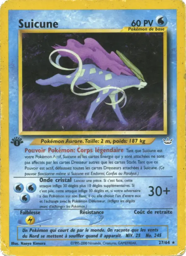 Carte Pokémon Suicune #27 — Neo Revelation