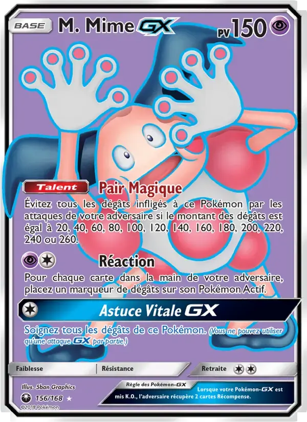 Carte Pokémon M. Mime GX #156 — Tempête Céleste