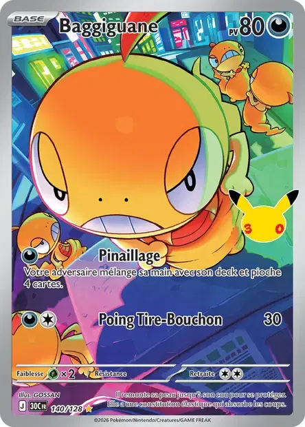 Carte Pokémon Baggiguane #140 — 30ᵉ Anniversaire