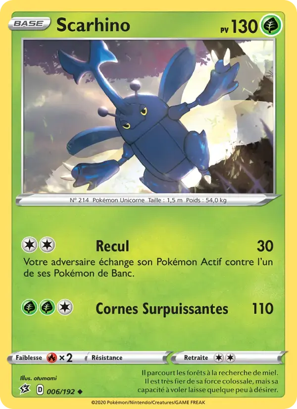 Carte Pokémon Scarhino #6 — Clash des Rebelles